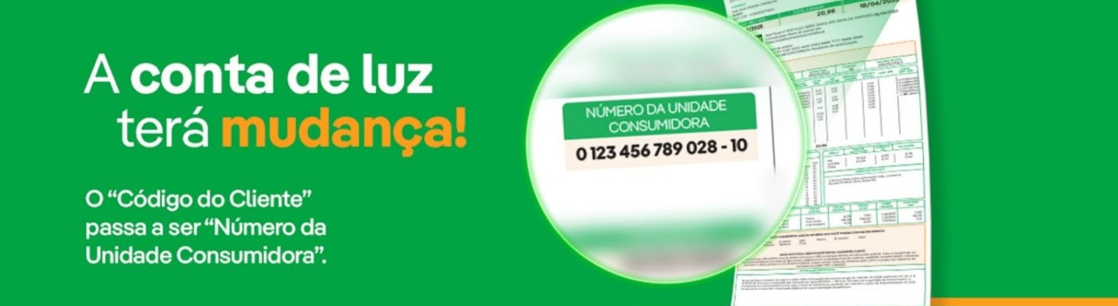 Conta de luz terá mudança no número de identificação do cliente